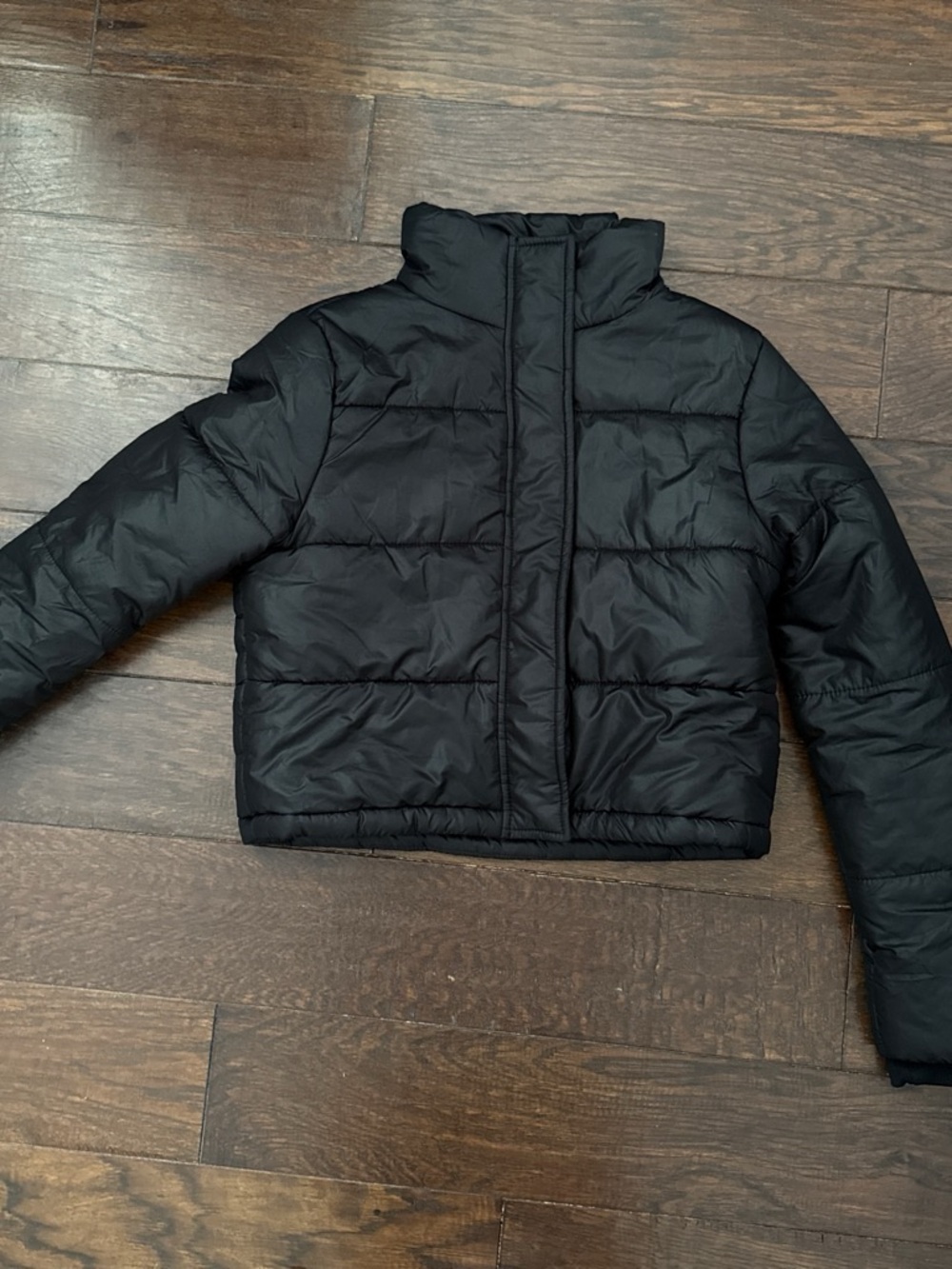 Women’s Cropped Black Puffer Jacket